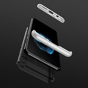 Θήκη GKK Full body Protection 360° από σκληρό πλαστικό για Huawei Y6p μαύρο / ασημί - Image 3