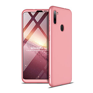 Θήκη GKK Full body Protection 360° από σκληρό πλαστικό για Samsung Galaxy M11 ροζ χρυσό