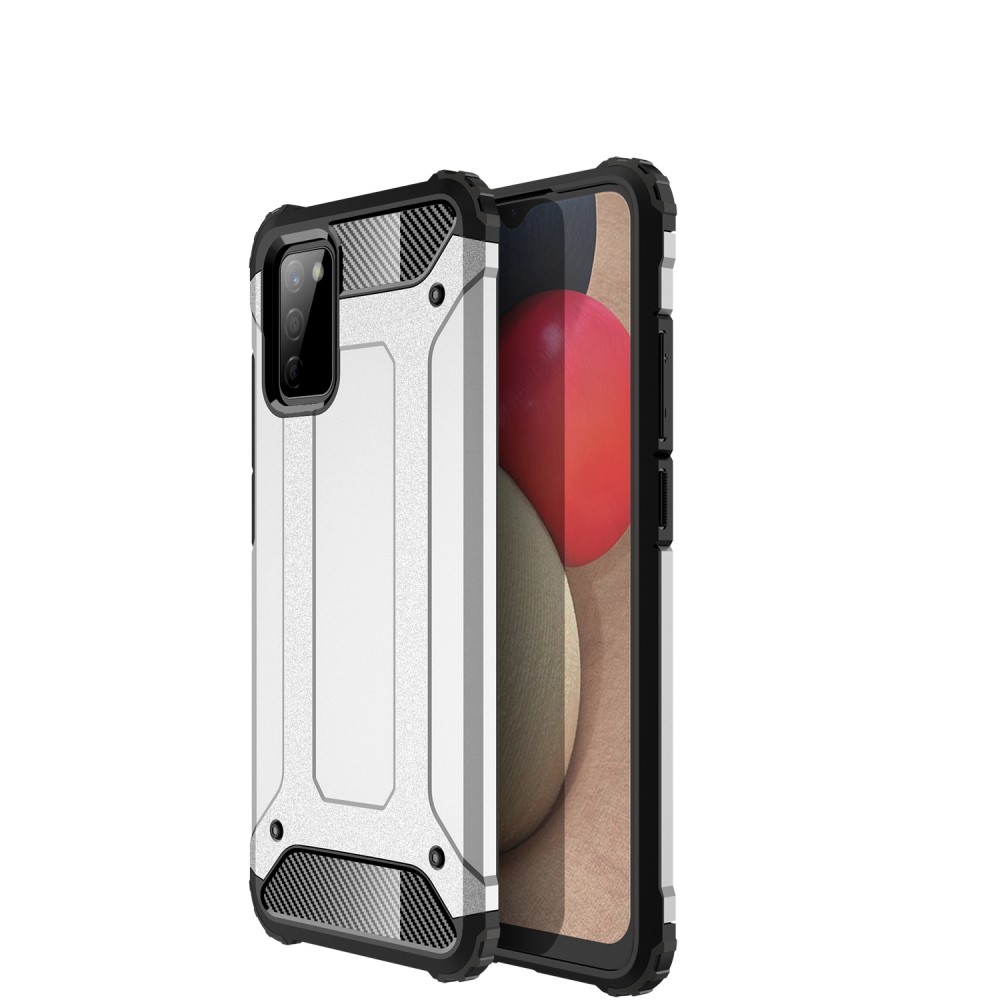 Θήκη Samsung Galaxy A02S OEM Armor Guard Hybrid Πλάτη από σκληρό πλαστικό και TPU ασημί