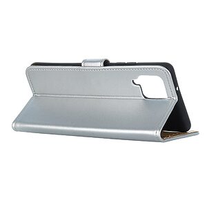 Θήκη Samsung Galaxy A12 / M12 Mad Mask Leather Wallet Case με βάση στήριξης, υποδοχές καρτών και μαγνητικό κούμπωμα Flip Wallet από συνθετικό δέρμα ασημί - Image 4