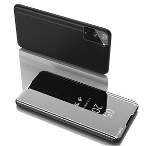 Θήκη Samsung Galaxy S21 OEM Mirror Surface Series Flip Window δερματίνη μαύρο