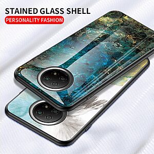 Θήκη Xiaomi Redmi Note 9T OEM σχέδιο Marble με Πλάτη Tempered Glass TPU σμαραγδί - Image 3