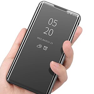 Θήκη Xiaomi Redmi Note 10 / 10S / Poco M5s OEM Mirror Surface Series Flip Window δερματίνη μπλε - Image 4