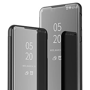 Θήκη Xiaomi Redmi Note 10 / 10S / Poco M5s OEM Mirror Surface Series Flip Window δερματίνη ροζ χρυσό - Image 3