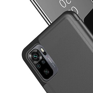 Θήκη Xiaomi Redmi Note 10 / 10S / Poco M5s OEM Mirror Surface Series Flip Window δερματίνη ροζ χρυσό - Image 5