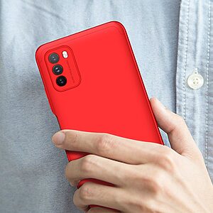 Θήκη GKK Full body Protection 360° από σκληρό πλαστικό για Xiaomi Redmi Note 9T κόκκινο - Image 3