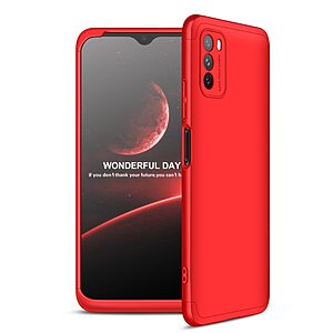 Θήκη GKK Full body Protection 360° από σκληρό πλαστικό για Xiaomi Redmi Note 9T κόκκινο