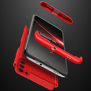 Θήκη GKK Full body Protection 360° από σκληρό πλαστικό για Xiaomi Redmi Note 9T κόκκινο - Image 5