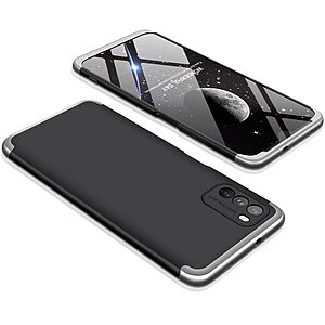 Θήκη GKK Full body Protection 360° από σκληρό πλαστικό για Xiaomi Redmi Note 9T μαύρο / ασημί - Image 4