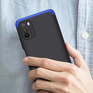 Θήκη GKK Full body Protection 360° από σκληρό πλαστικό για Xiaomi Redmi Note 9T μαύρο / μπλε - Image 3