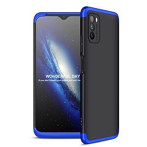 Θήκη GKK Full body Protection 360° από σκληρό πλαστικό για Xiaomi Redmi Note 9T μαύρο / μπλε
