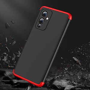 Θήκη GKK Full body Protection 360° από σκληρό πλαστικό για OnePlus 9 μαύρο / κόκκινο - Image 5
