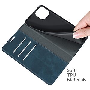 Θήκη Xiaomi Mi 11 Lite / 5G / NE Mad Mask Leather Wallet Case V2 με βάση στήριξης, υποδοχές καρτών και εσωτερικό μαγνητικό κούμπωμα Flip Wallet από συνθετικό δέρμα μπλε - Image 5