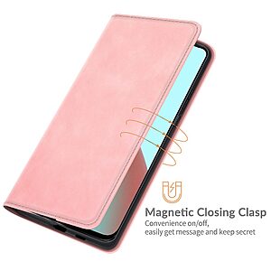 Θήκη Xiaomi Mi 11 Lite / 5G / NE Mad Mask Leather Wallet Case V2 με βάση στήριξης, υποδοχές καρτών και εσωτερικό μαγνητικό κούμπωμα Flip Wallet από συνθετικό δέρμα ροζ - Image 4