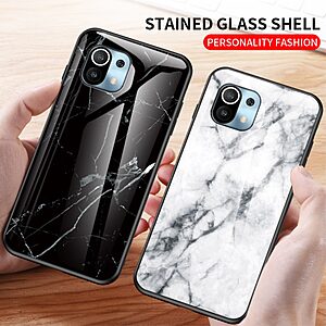 Θήκη Xiaomi Mi 11 Lite / 5G / NE OEM σχέδιο Marble με Πλάτη Tempered Glass TPU Blood Veins - Image 3