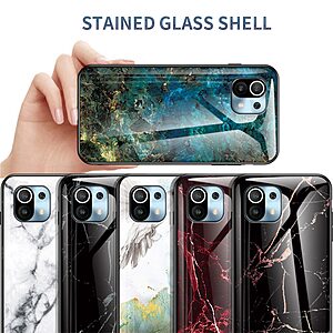 Θήκη Xiaomi Mi 11 Lite / 5G / NE OEM σχέδιο Marble με Πλάτη Tempered Glass TPU Blood Veins - Image 5