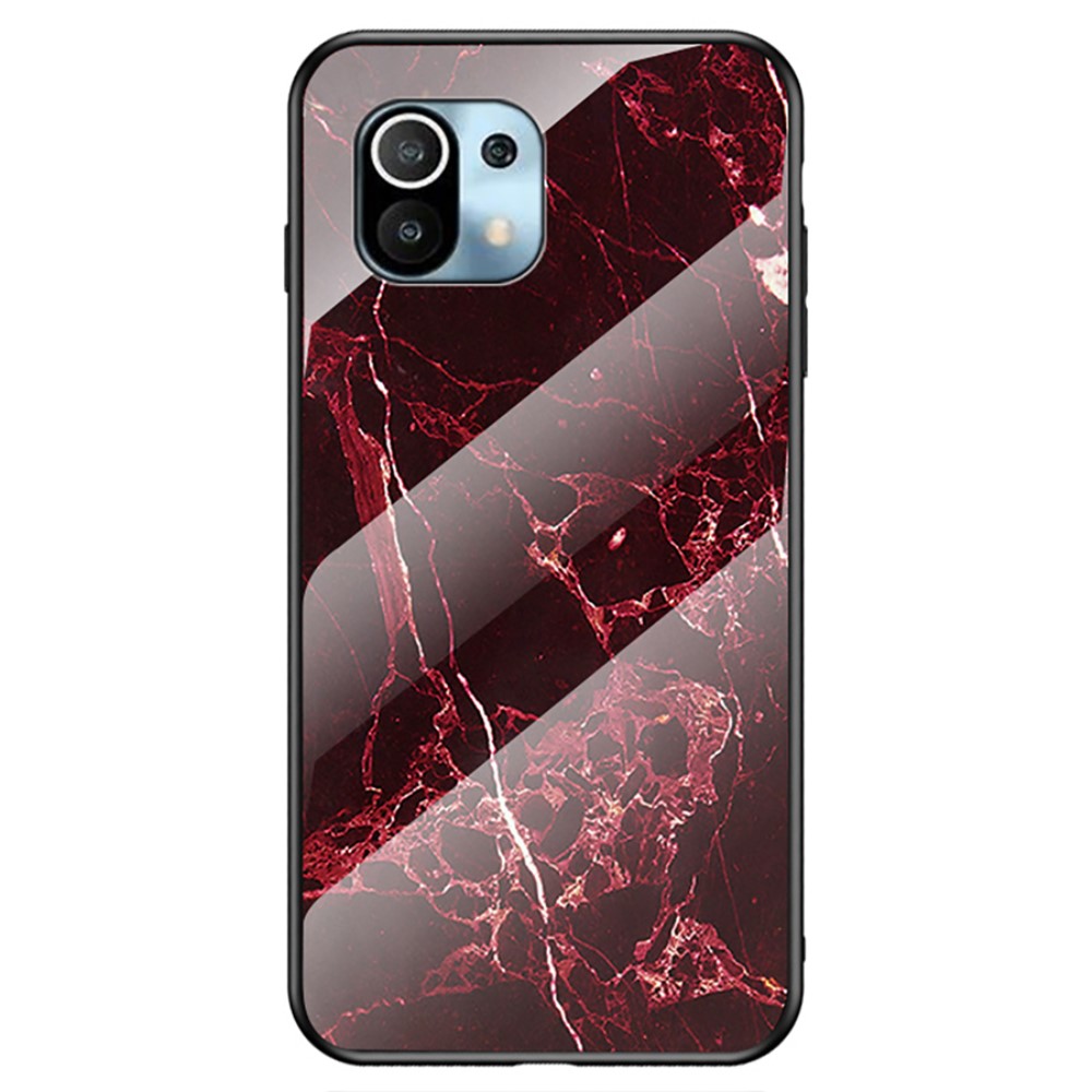 Θήκη Xiaomi Mi 11 Lite 4G / 5G OEM σχέδιο Marble με Πλάτη Tempered Glass TPU Blood Veins