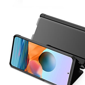 Θήκη Xiaomi Redmi Note 10 Pro OEM Mirror Surface Series Flip Window δερματίνη μπλε μωβ - Image 3