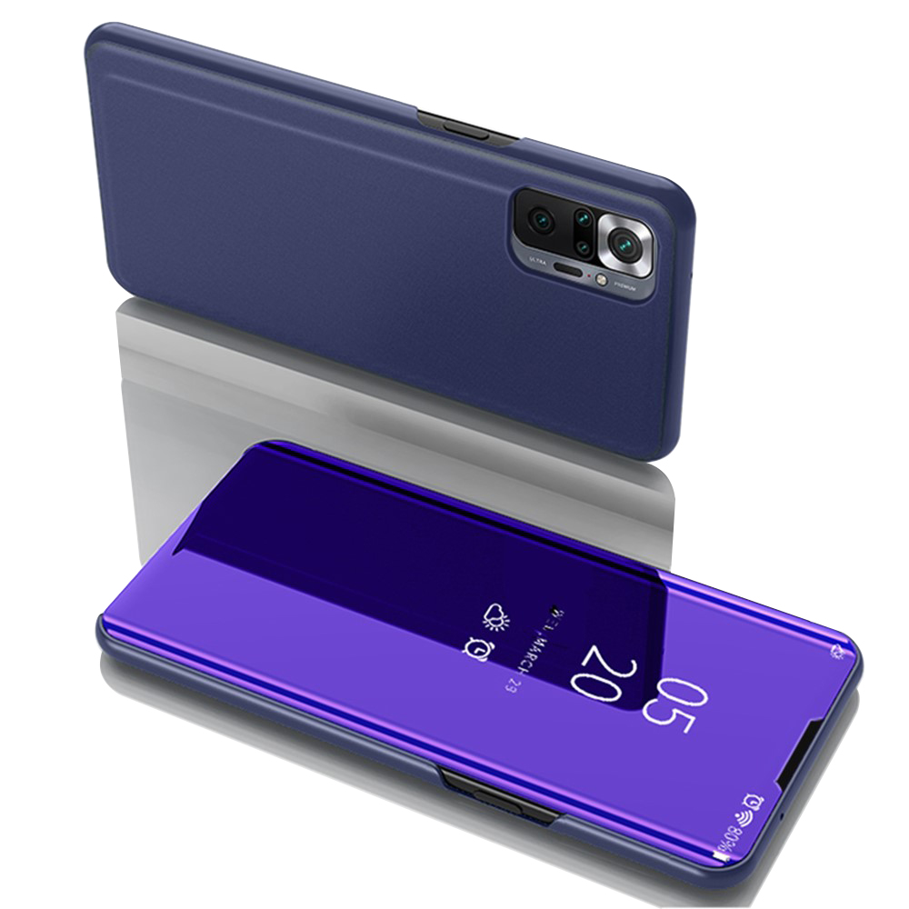 Θήκη Xiaomi Redmi Note 10 Pro OEM Mirror Surface Series Flip Window δερματίνη μπλε μωβ