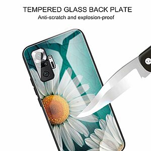 Θήκη Xiaomi Redmi Note 10 Pro OEM σχέδιο Daisies με πλάτη από Tempered Glass και εσωτερικό TPU - Image 3