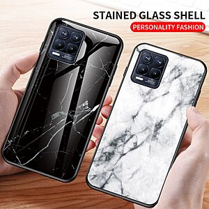 Θήκη Realme 8 / 8 Pro OEM σχέδιο Marble με Πλάτη Tempered Glass TPU λευκό - Image 4