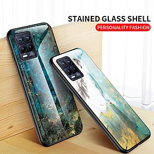 Θήκη Realme 8 / 8 Pro OEM σχέδιο Marble με Πλάτη Tempered Glass TPU μαύρο - Image 5