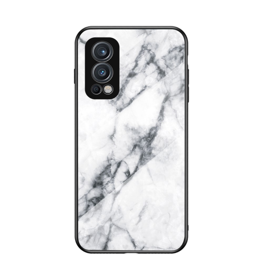 Θήκη OnePlus Nord 2 5G OEM σχέδιο Marble με Πλάτη Tempered Glass TPU λευκό Θήκη OnePlus Nord 2 5G OEM σχέδιο Marble με Πλάτη Tempered Glass TPU λευκό