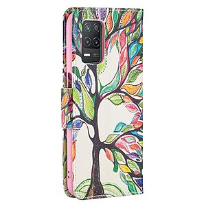 Θήκη Realme 8 5G OEM Colorized Tree με βάση στήριξης, υποδοχές καρτών και μαγνητικό κούμπωμα Flip Wallet από συνθετικό δέρμα και TPU - Image 5