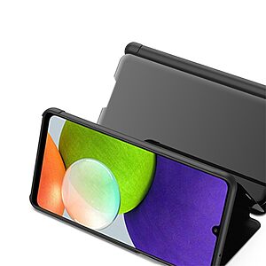 Θήκη Samsung Galaxy A22 5G OEM Mirror Surface Series Flip Window δερματίνη μωβ - Image 5