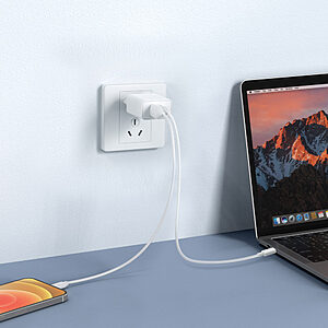 VEGER VLS302U φορτιστής τοίχου 30W διπλή θύρα USB-C και USB-A