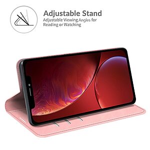 υποδοχές καρτών και εσωτερικό μαγνητικό κούμπωμα Flip Wallet από συνθετικό δέρμα ροζ χρυσό