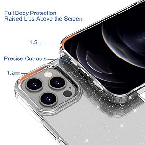 Θήκη iPhone 13 Pro Max OEM πλάτη με διακριτικό γκλίτερ από αντικραδασμικό Premium TPU - Image 3