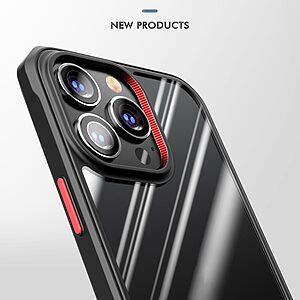 Θήκη iPhone 13 Pro OEM Sockproof ανθεκτική και ελαφριά με διάφανη Πλάτη και ενισχυμένες γωνίες TPU κόκκινο - Image 4