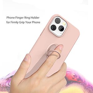 Θήκη iPhone 13 Pro OEM Ultra Thin Matte Premium Πλάτη με ημίσκληρο TPU και δαχτυλίδι στήριξης μαύρο - Image 5