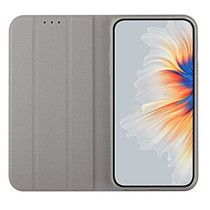 Θήκη Xiaomi Poco X3 GT OEM Skin Touch Leather με βάση στήριξης Trifold και μαγνητικό κούμπωμα Flip από συνθετικό δέρμα και TPU γκρι - Image 4