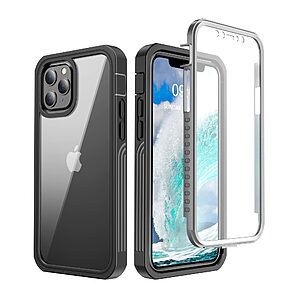 Θήκη iPhone 12 / 12 Pro OEM Full Cover Case 360° με Screen Protector από σκληρό πλαστικό και TPU Frame μαύρο - Image 4
