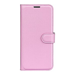 υποδοχές καρτών και μαγνητικό κούμπωμα Flip Wallet από συνθετικό δέρμα και TPU ροζ