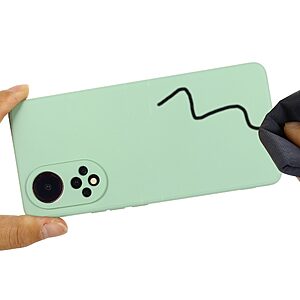 Θήκη Huawei Nova 9 / Honor 50 OEM Soft Liquid Silicone Πλάτη σιλικόνης με κορδόνι πράσινο - Image 4