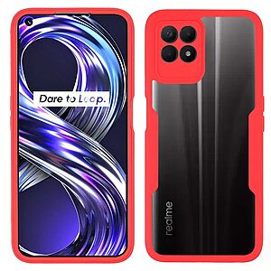 Θήκη Realme 8i OEM Full Cover Case 360° με Screen Protector και TPU Frame κόκκινο