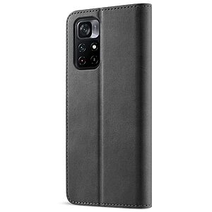 Θήκη Xiaomi Poco M4 Pro 5G LC.IMEEKE Leather Series με βάση στήριξης, υποδοχές καρτών και μαγνητικό κούμπωμα Flip Wallet από συνθετικό δέρμα και TPU μαύρο - Image 3