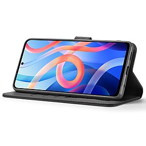 Θήκη Xiaomi Poco M4 Pro 5G LC.IMEEKE Leather Series με βάση στήριξης, υποδοχές καρτών και μαγνητικό κούμπωμα Flip Wallet από συνθετικό δέρμα και TPU μαύρο - Image 4