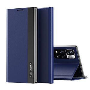 Θήκη Xiaomi Poco M4 Pro 5G / Redmi Note 11 OEM Invisible Magnet Leather Stand Cover με μαγνητικό κούμπωμα από συνθετικό δέρμα μπλε