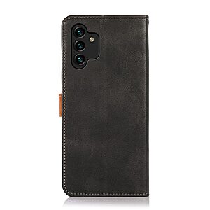 Θήκη Samsung Galaxy A13 KHAZNEH Leather Wallet Golden Clasp με βάση στήριξης, υποδοχές καρτών και μαγνητικό κούμπωμα μαύρο - Image 3