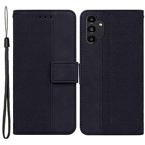 Θήκη Samsung Galaxy A13 OEM Leather Wallet Case Geometry Style με βάση στήριξης