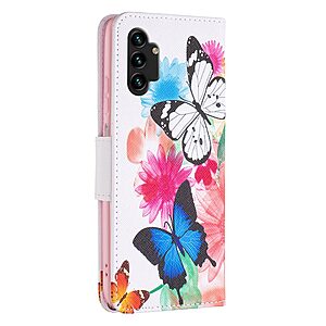 Θήκη Samsung Galaxy A13 OEM Vivid Butterflies με βάση στήριξης, υποδοχές καρτών και μαγνητικό κούμπωμα Flip Wallet από συνθετικό δέρμα και TPU - Image 3