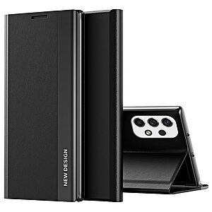 Θήκη Samsung Galaxy A33 5G OEM Invisible Magnet Leather Stand Cover με μαγνητικό κούμπωμα από συνθετικό δέρμα μαύρο