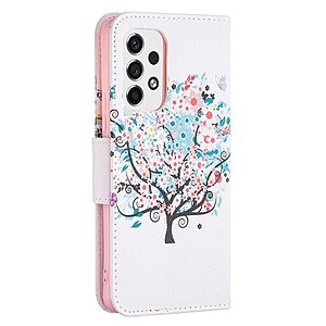 Θήκη Samsung Galaxy A53 5G OEM Flowered Tree με βάση στήριξης, υποδοχές καρτών και μαγνητικό κούμπωμα Flip Wallet από συνθετικό δέρμα και TPU - Image 3