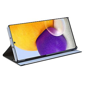 Θήκη Samsung Galaxy A73 5G OEM Half Mirror View Stand Cover με μαγνητικό κούμπωμα από συνθετικό δέρμα ασημί - Image 4