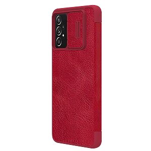 Θήκη Samsung Galaxy A73 5G NiLLkin Qin Series με προστασία κάμερας Flip Wallet από σκληρό πλαστικό και συνθετικό δέρμα κόκκινο - Image 4