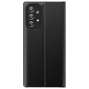 Θήκη Samsung Galaxy A73 5G OEM Half Mirror View Stand Cover με μαγνητικό κούμπωμα από συνθετικό δέρμα μαύρο - Image 3